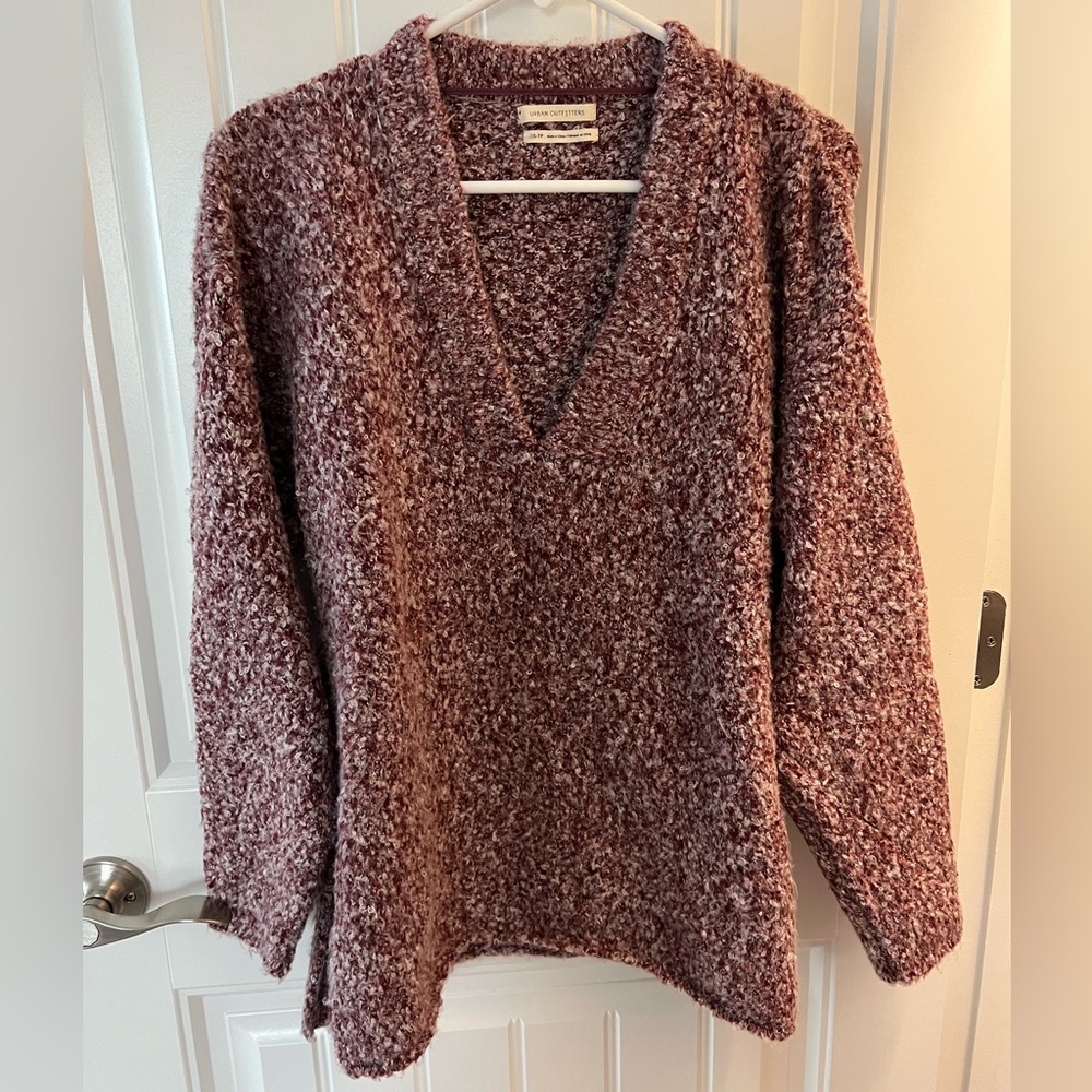 Urban Outfitters Burgundy V-Neck Sweater